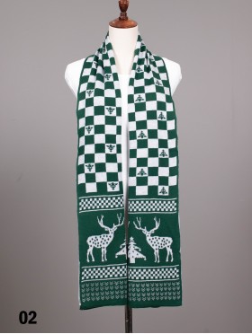 TWO TONE WITH MOOSE, PLAID SCARF